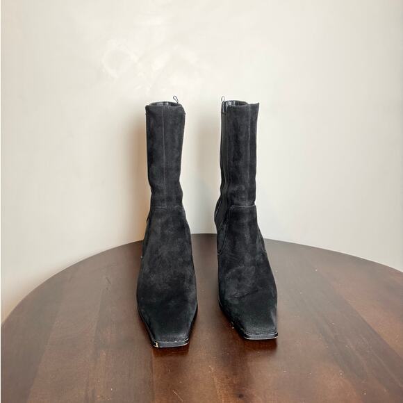 H&M Suede Cuir Velours Ankle Boots - Size 38 - Picture 3 of 7